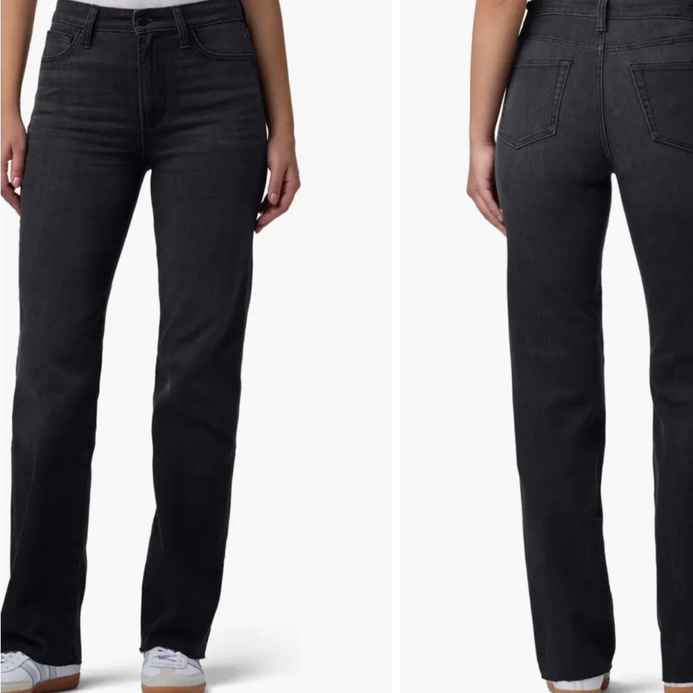 Joe's Jeans high-waisted straight leg black jeans